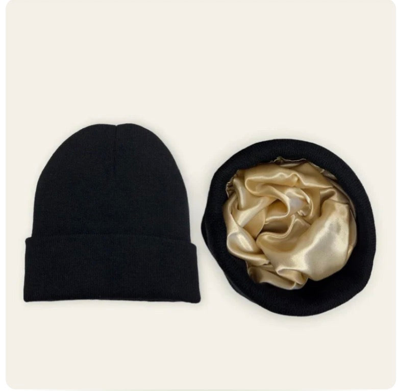 Satin-lined anti-frizz bonnet – Heat &amp; hair protection