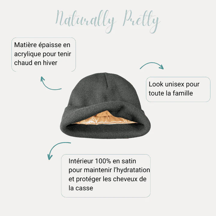 Satin-lined anti-frizz bonnet – Heat &amp; hair protection